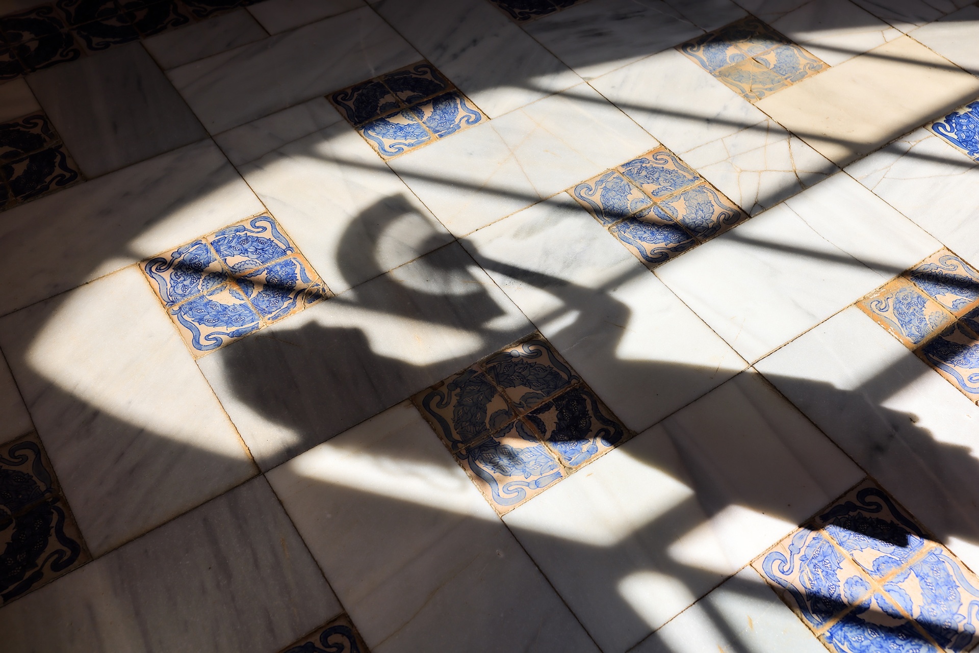 Sunlight on a tile floor
